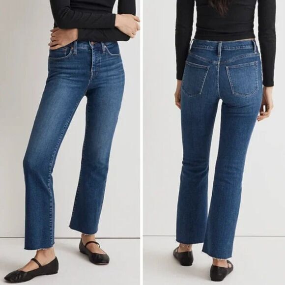 New Madewell Kick Out Crop Jeans In Brinton Wash, 33